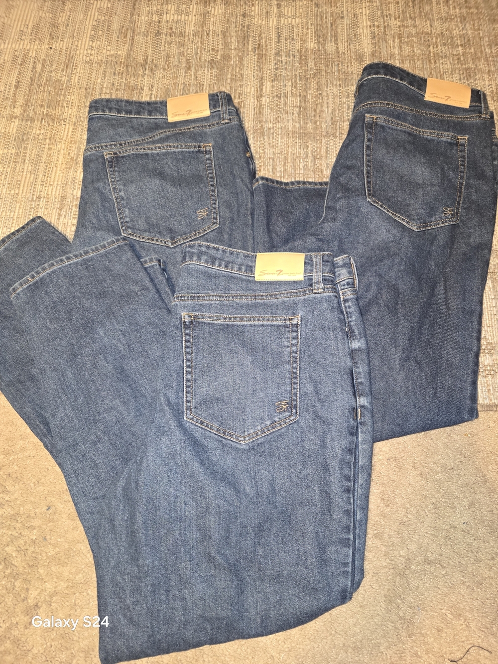 Seven7 Women’s Sz 16 Lot Of 3 Pr Slim Straight Leg Jeans